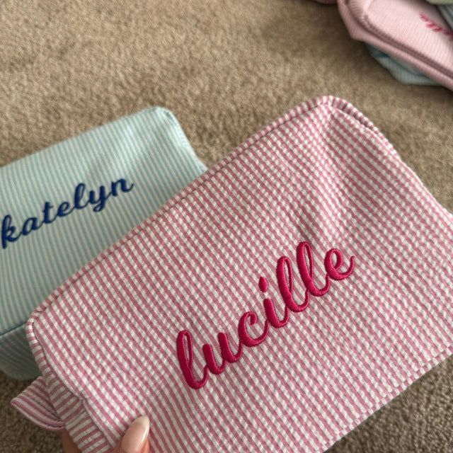 NEW ARRIVAL! 【名前刺繍】化粧ポーチ 収納 オーダー カスタマイズ プレゼント 旅行 バッグ - Fallook