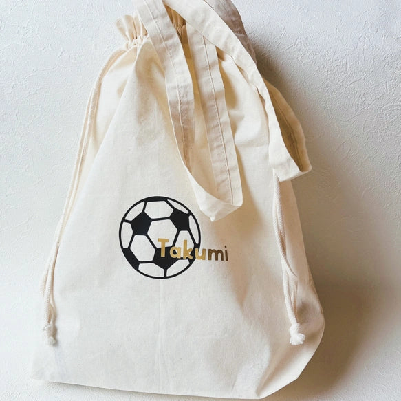 名入れ♪ 部活巾着 卒部記念品 バッグ プレゼント サッカー部 シューズバッグ サッカー - Fallook