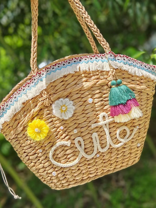 【オーダーメイド】名入れ タッセルスタイル|手作り カゴバッグ|誕生日 - Fallook