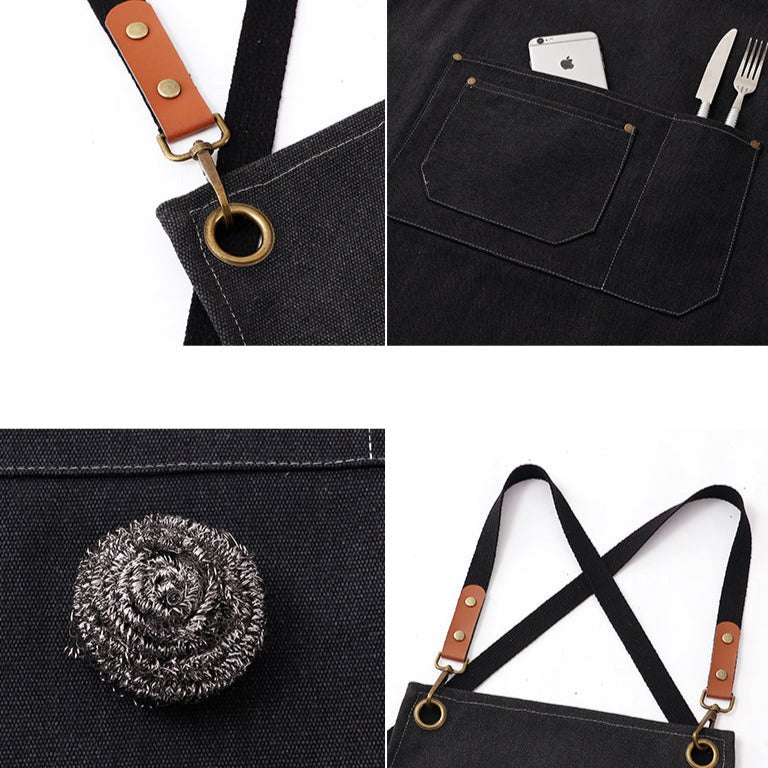 商店風-エプロン♪前掛け ポケット付き 多色 - Fallook