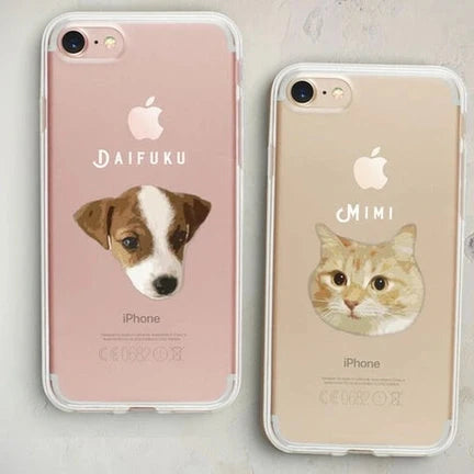 カスタマイズされたペットアバター携帯電話ケース iPhone 透明 - Fallook