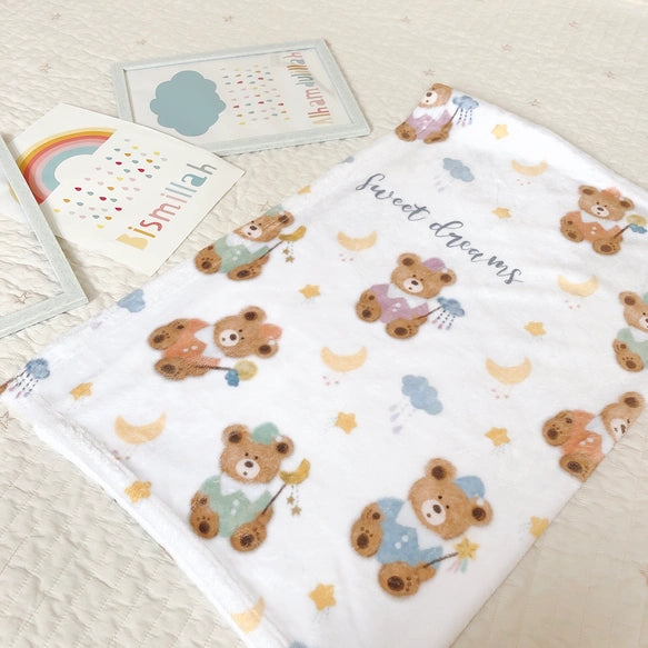名前入りブランケット Dreaming Bears 出産祝い 出生情報入れOK - Fallook