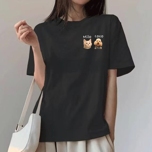 New Arrival! 印絵 愛犬・愛猫ペット カラー写真オーダーメイドTシャツ - Fallook