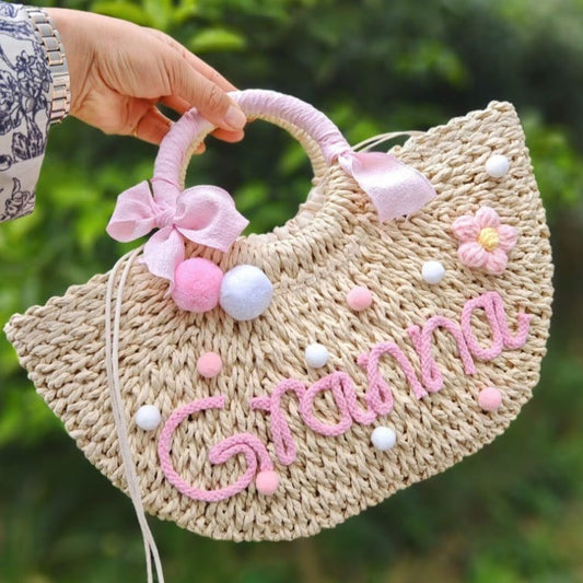 【オーダーメイド】名入れ バスケット トートバッグ|手作り 肩掛け カゴバッグ|プレゼント - Fallook