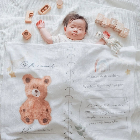 名前入りブランケットBirthrecord notebook 出産祝い 出生情報入れOK - Fallook