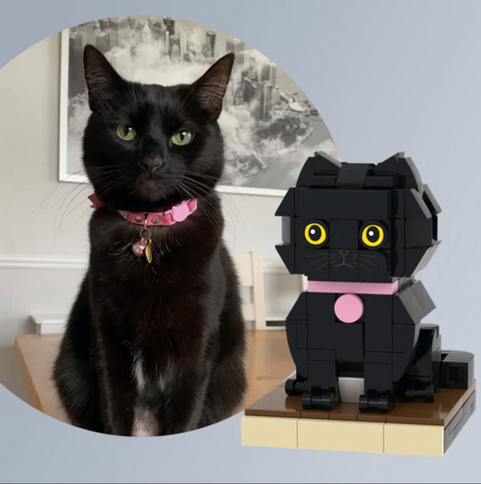 小さいブロックで作ったブロック人形の1黑猫のオーダーメイド - Fallook