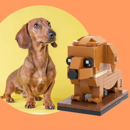 小さいブロックで作ったブロック人形のダックスフントのオーダーメイド - Fallook