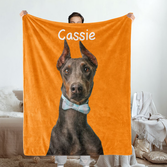 カスタムフォトブランケット-ペットの写真や名入れ可能なフリース毛布ギフト 大きなアバター - Fallook