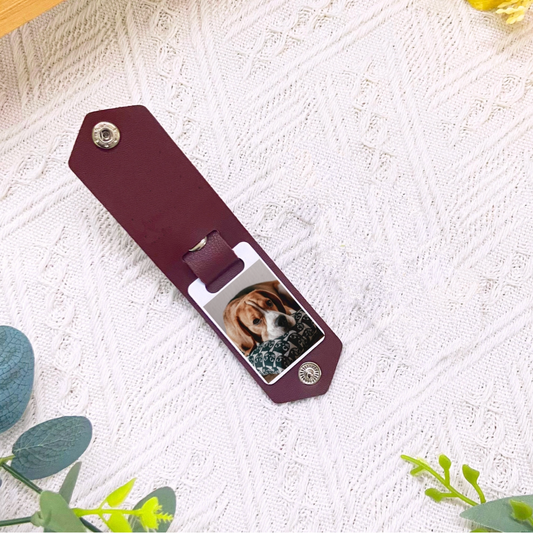 レザー ミニ 写真入れ 名入れ フォトフレーム キーホルダー