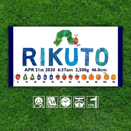 趣味柄のビーチタオルです·名前と誕生日のメッセージが入っています|小さな毛虫です - Fallook