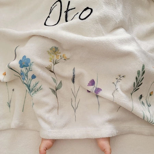 とろけるようなふわふわ生地 出産祝い 女の子 男の子 名前入りブランケット フェ・デ・ジャルダン