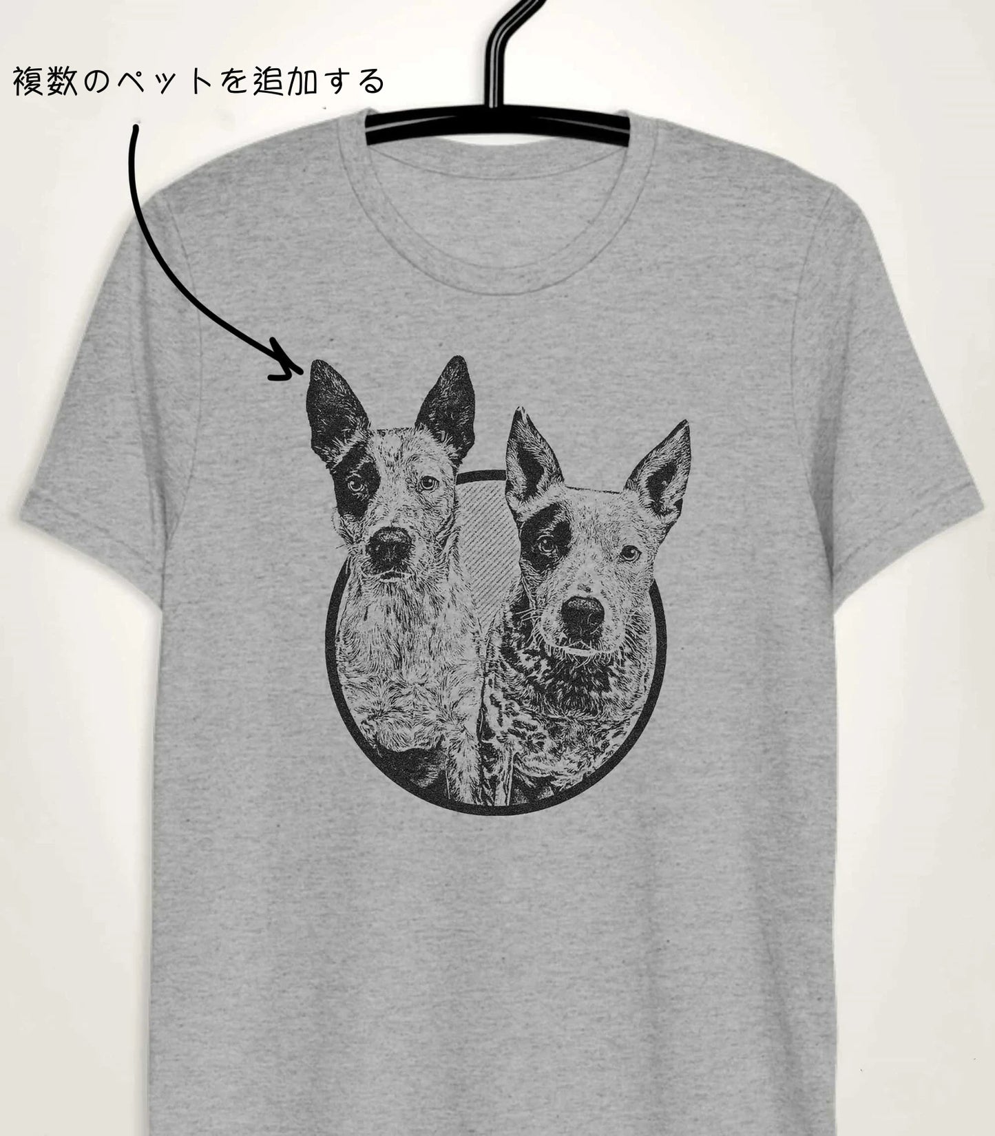 犬·猫 ペットの写真 アバター を入れたカスタマイズされた Tシャツ 大きなアバター 大きなアバター - Fallook