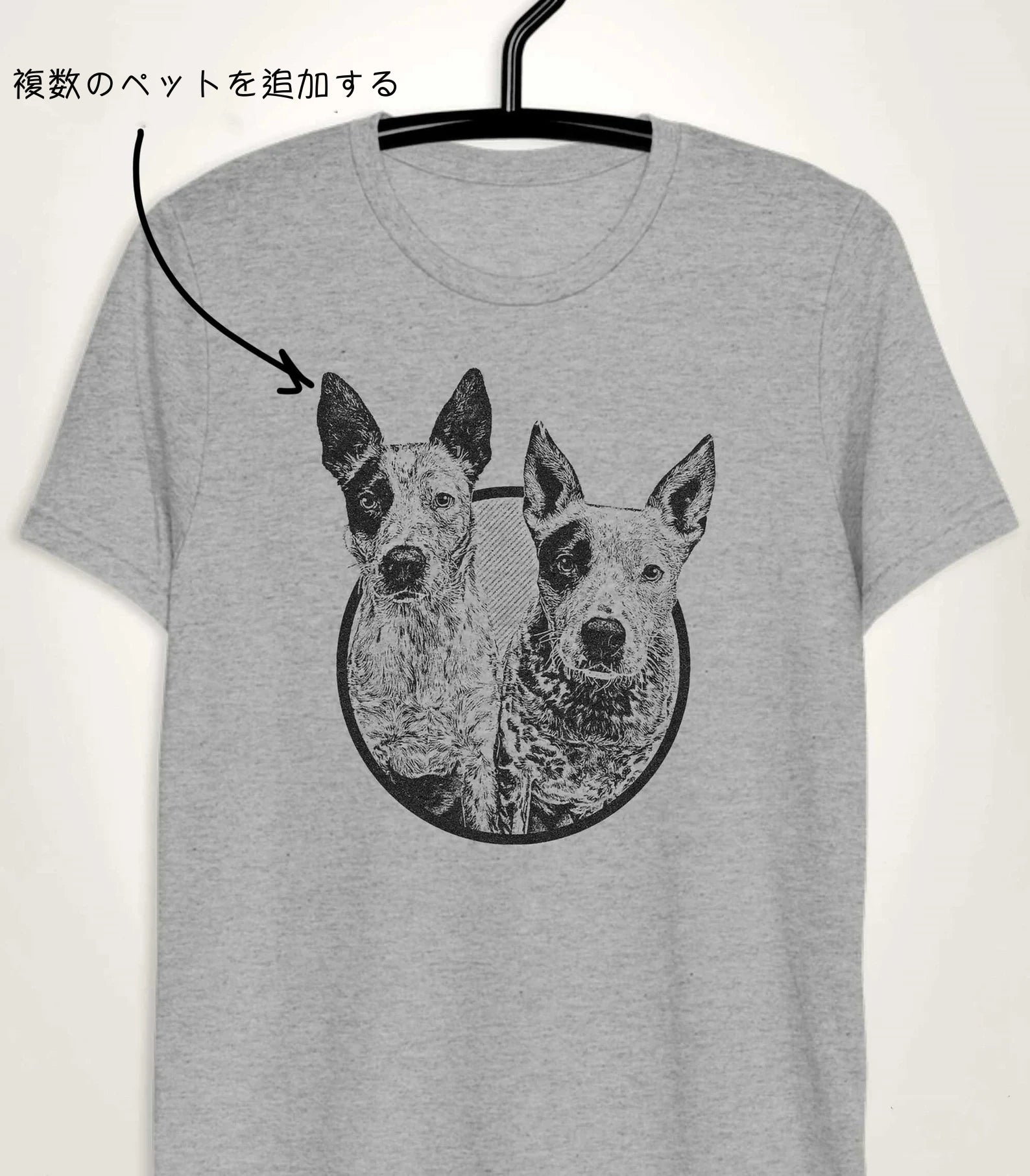 犬·猫 ペットの写真 アバター を入れたカスタマイズされた Tシャツ 大きなアバター 大きなアバター - Fallook