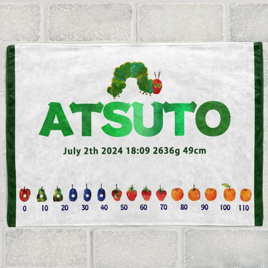 絵本テイストが大人気です!名前入りの絵本柄ブランケットです|毛虫 - Fallook