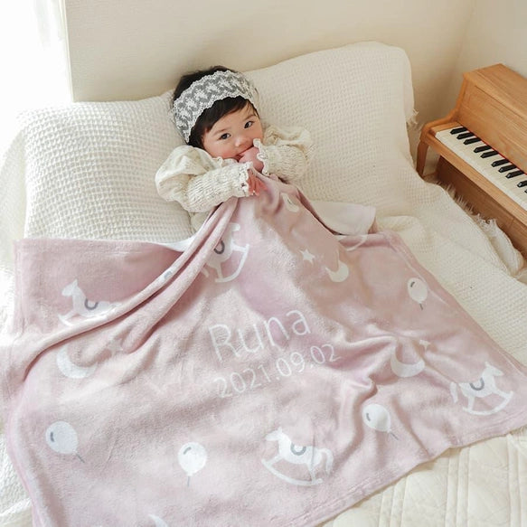 Floral pattern 🌸 Baby gift name blanket for boys, girls, babies, children, celebration gifts, birthday gifts 12