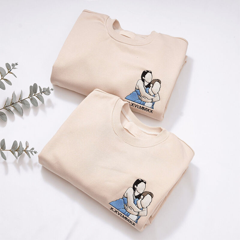 オリジナル イニシャル ローマ字 写真 刺繍 スウェット トレーナー