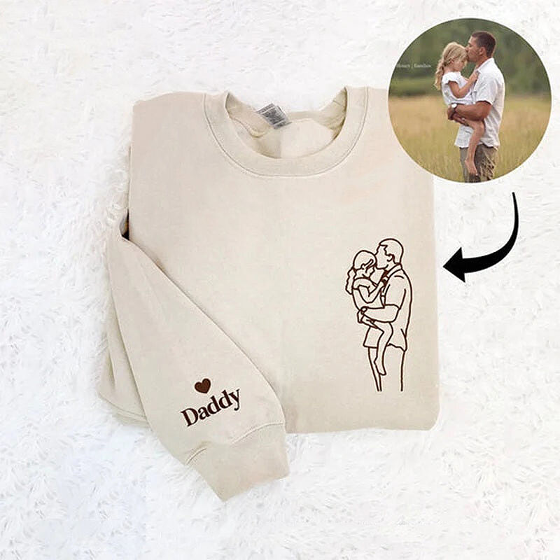 オリジナル 名前 写真 刺繍 スウェット トレーナー Dad Mom