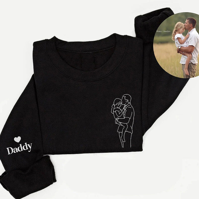 オリジナル 名前 写真 刺繍 スウェット トレーナー Dad Mom