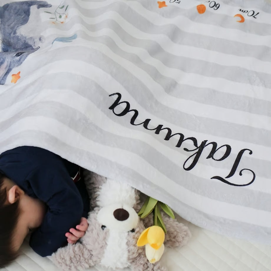 Floral pattern 🌸 Baby gift name blanket for boys, girls, babies, children, celebration gifts, birthday gifts 12
