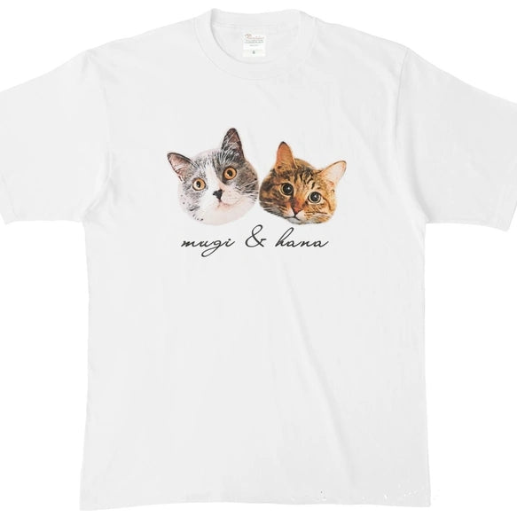 犬·猫 ペットの写真 アバター を入れたカスタマイズされた Tシャツ 大きなアバター カラフル 真ん中 - Fallook