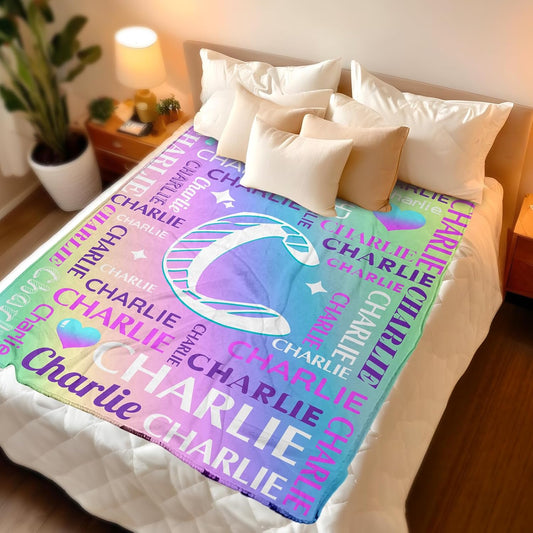 パーソナライズされた名前ブランケット、赤ちゃん、新生児、新しいお母さんへのパーソナライズされたギフ - Fallook