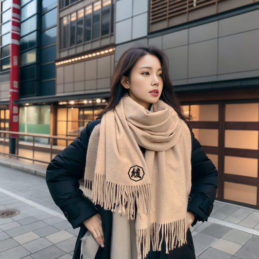 商店風-刺繍のカスタマイズマフラー - Fallook