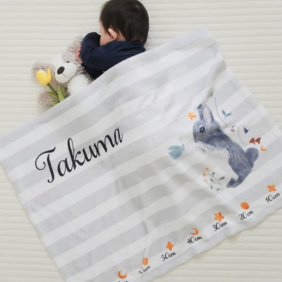 Floral pattern 🌸 Baby gift name blanket for boys, girls, babies, children, celebration gifts, birthday gifts 12