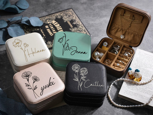 名入れ誕生花 アクセサリー収納ボックス♬おしゃれ - Fallook