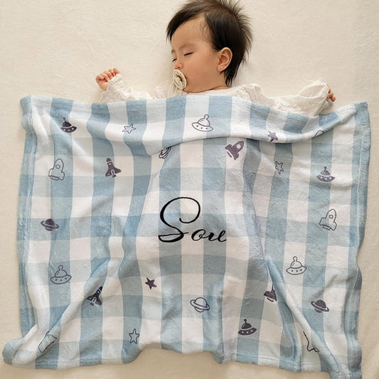 とろけるようなふわふわ生地  出産祝い 女の子 男の子 名前入りブランケット フェ・デ・宇宙
