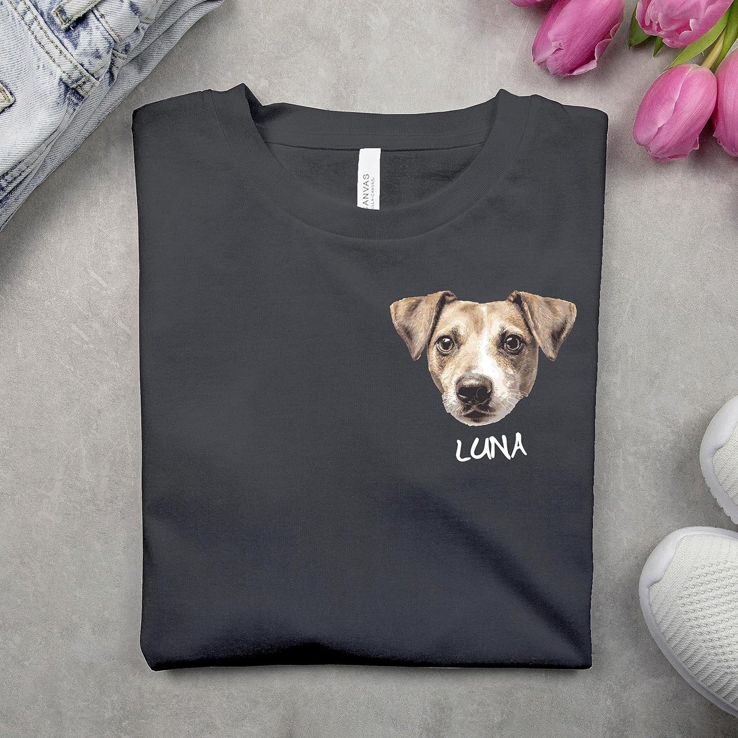 犬·猫 ペットの写真 アバター を入れたカスタマイズされた Tシャツ 大きなアバター カラフル - Fallook