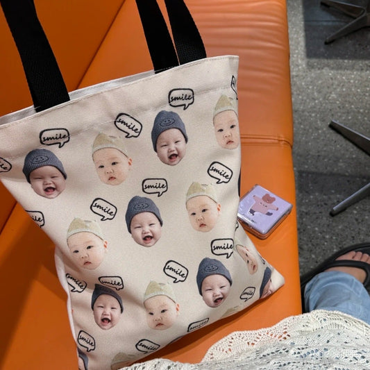 パーソナライズされた猫犬のペットの赤ちゃん写真トートバッグバッグ - Fallook