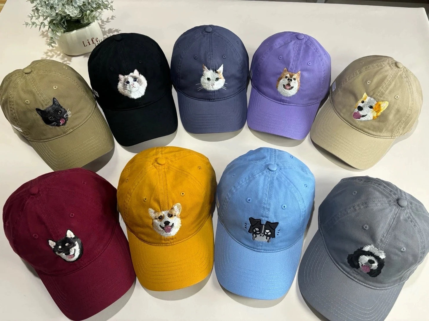 ペットの写真を使用してカスタム刺繍ペットの帽子 - Fallook