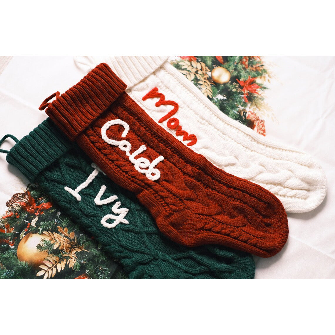 New Arrival!クリスマスを迎えます🎄2024 刺繍クリスマスストッキング 骨型 - Fallook