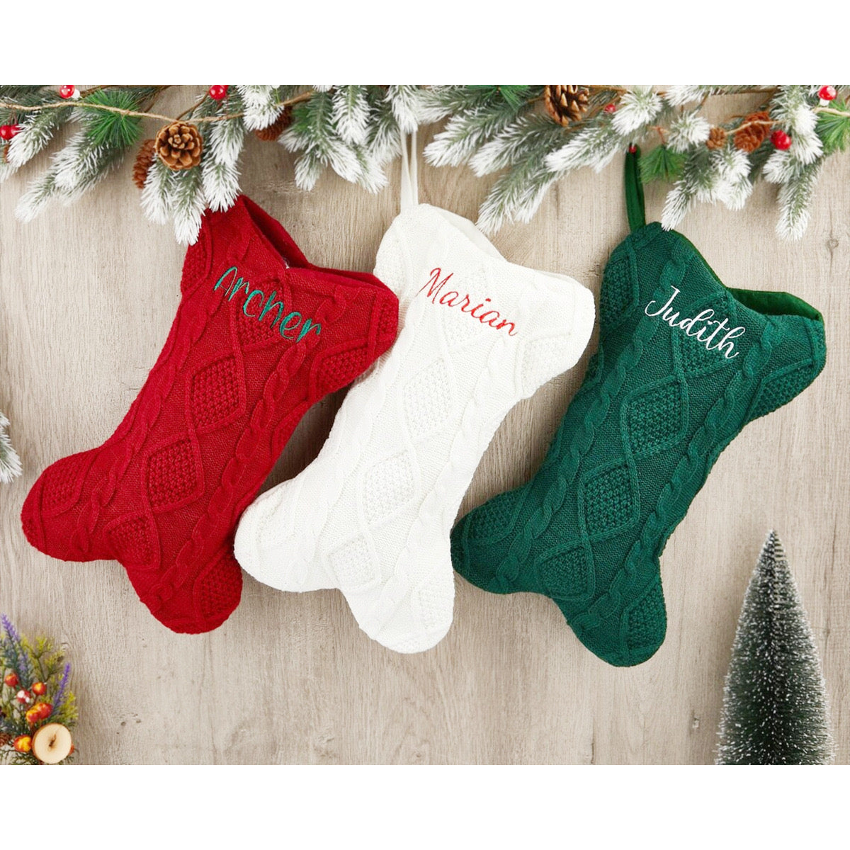 New Arrival!クリスマスを迎えます🎄2024 刺繍クリスマスストッキング 骨型 - Fallook
