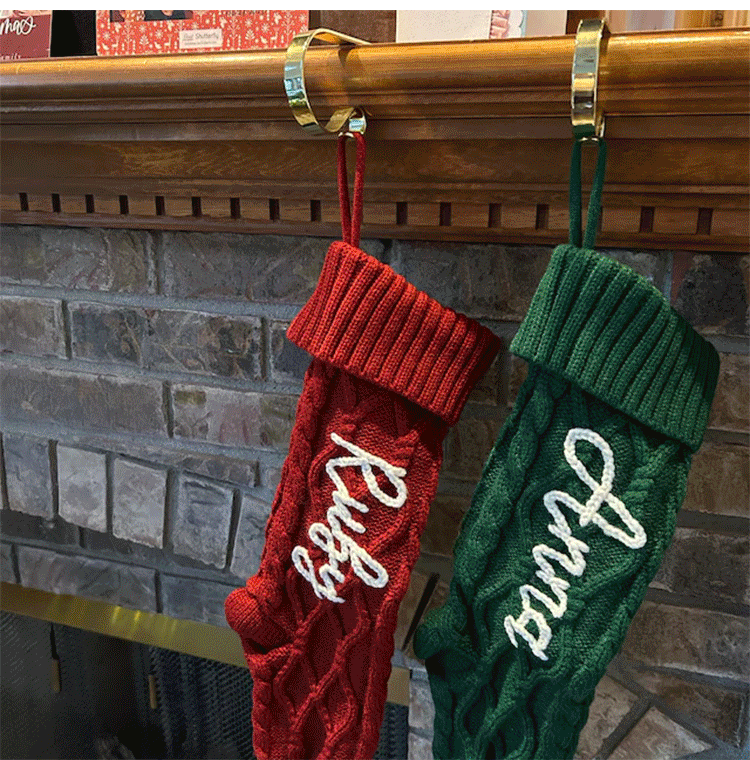 New Arrival!クリスマスを迎えます🎄2024 刺繍クリスマスストッキング 骨型 - Fallook