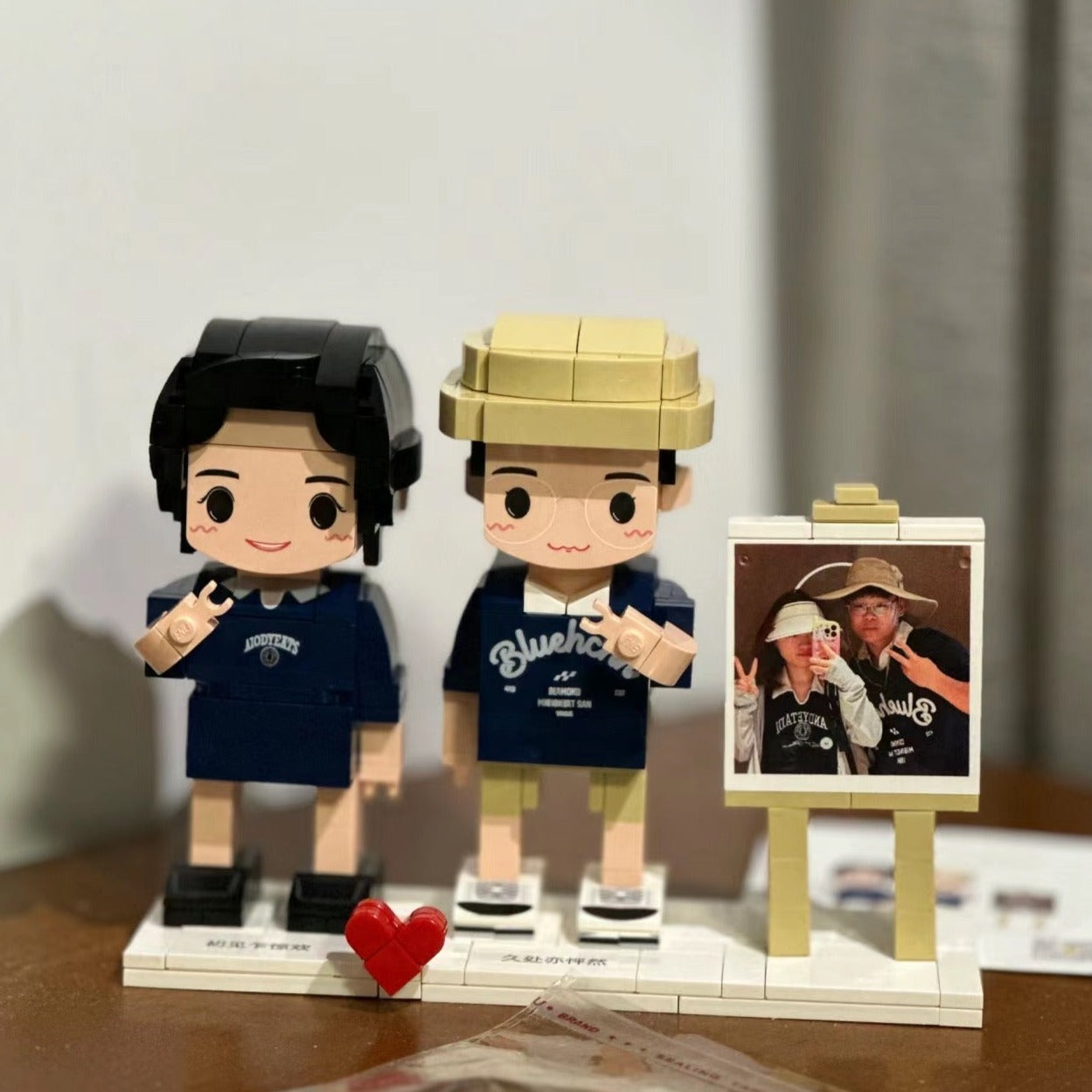 小さいブロックで作ったブロック人形の1猫 オレンジ色の猫のオーダーメイド - Fallook