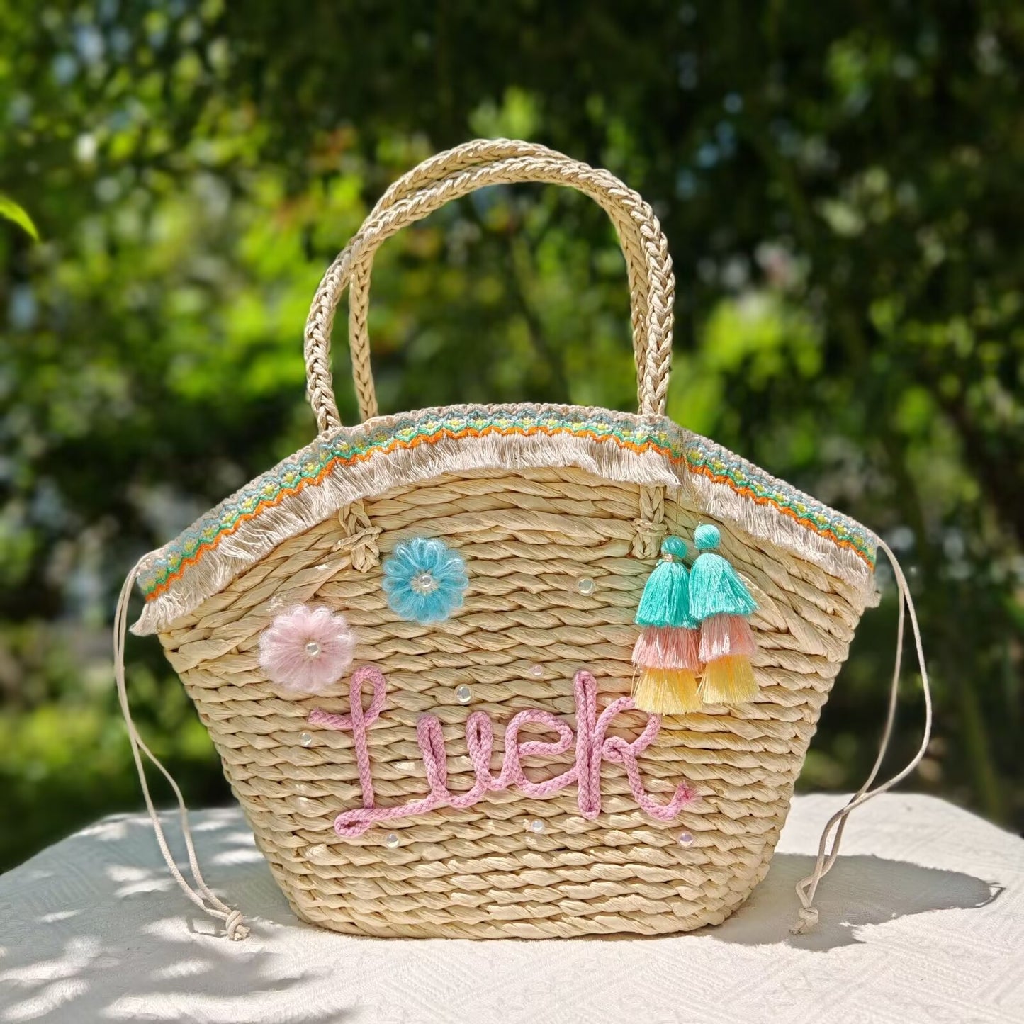 【オーダーメイド】名入れ タッセルスタイル|手作り カゴバッグ|誕生日 - Fallook