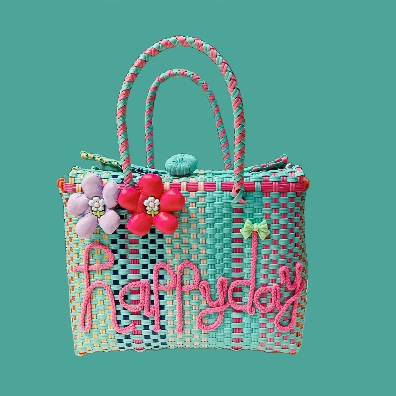 【オーダーメイド】名入れ バスケット ハンドバッグ|手作り カゴバッグ|誕生日 プレゼント - Fallook