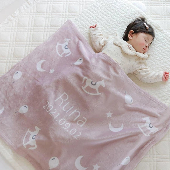 Floral pattern 🌸 Baby gift name blanket for boys, girls, babies, children, celebration gifts, birthday gifts 12