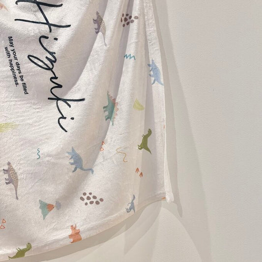 出産祝いに名前入り大判ブランケット★恐竜コレクション★ - Fallook