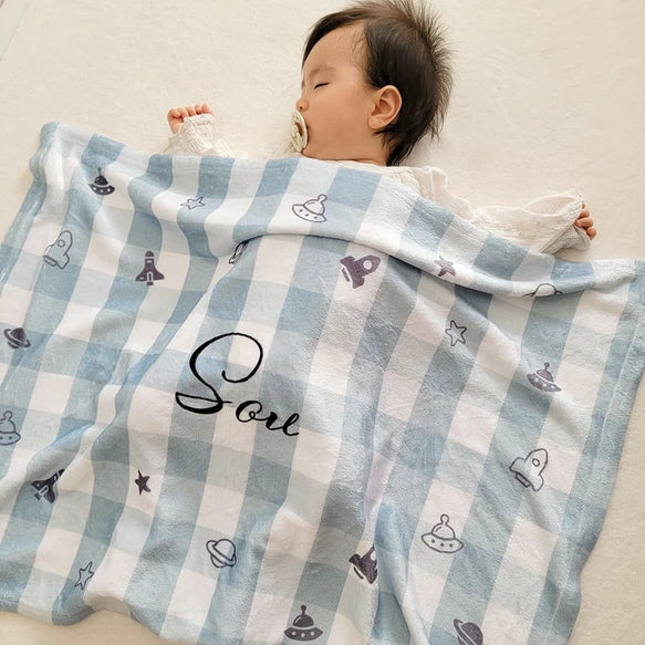 Floral pattern 🌸 Baby gift name blanket for boys, girls, babies, children, celebration gifts, birthday gifts 12