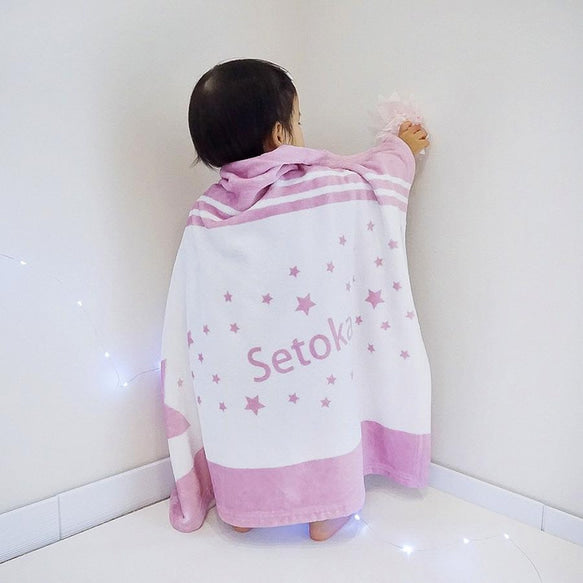 女の子への出産祝いに 名前入りブランケット 星降る未来ラベンダー - Fallook