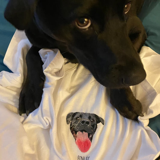 New Arrival! 刺繍 写真オーダーメイドTシャツ 愛犬・愛猫ペット - Fallook