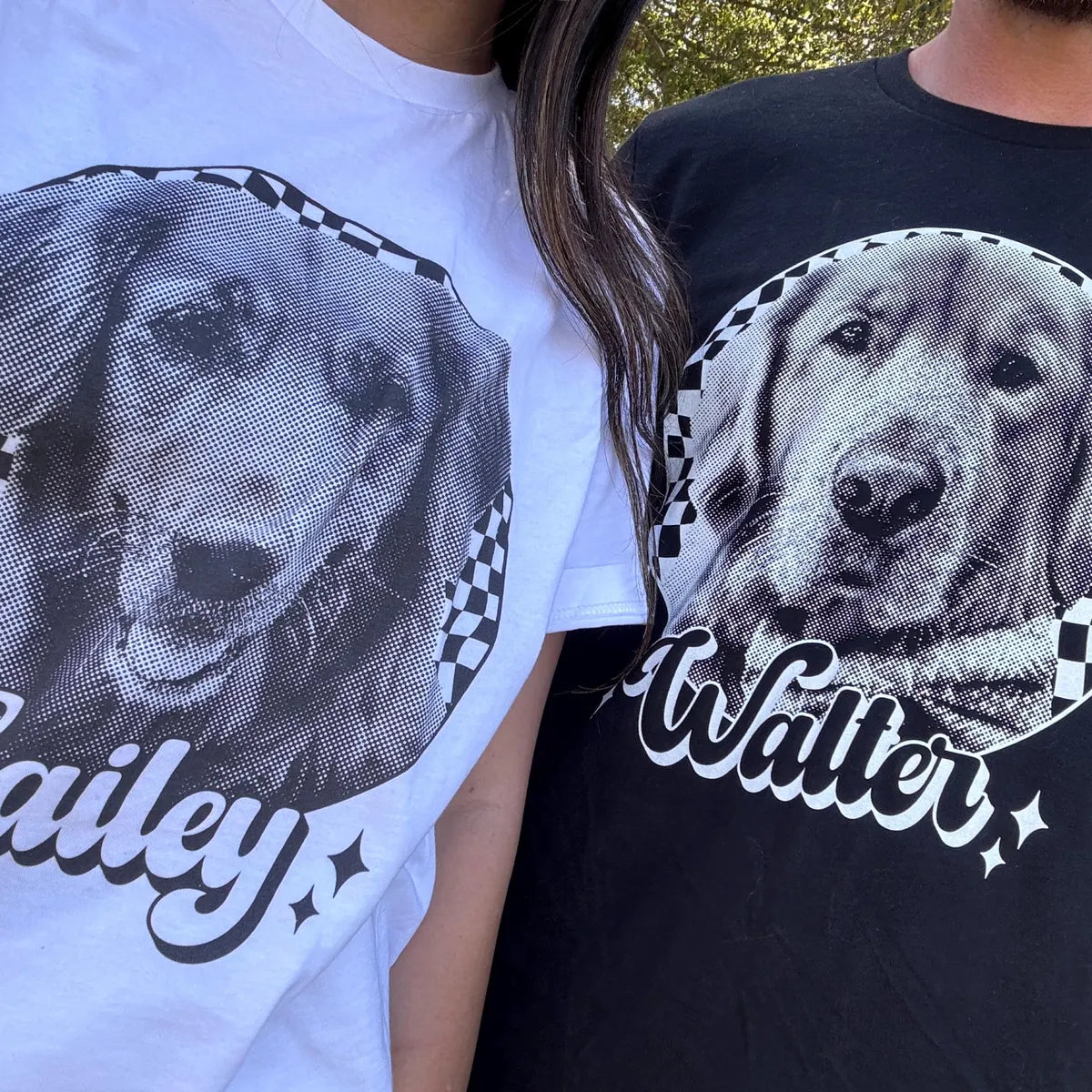愛犬・愛猫のヴィンテージ風写真を 世界に一枚だけのTシャツに 「Black and White」