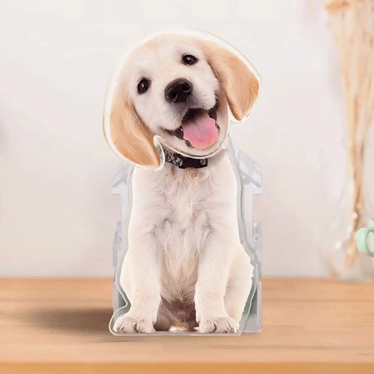🐶🐱ペット1匹/1人印刷•カスタムペットヘッドシェイクアクリルスタンドサイン - Fallook