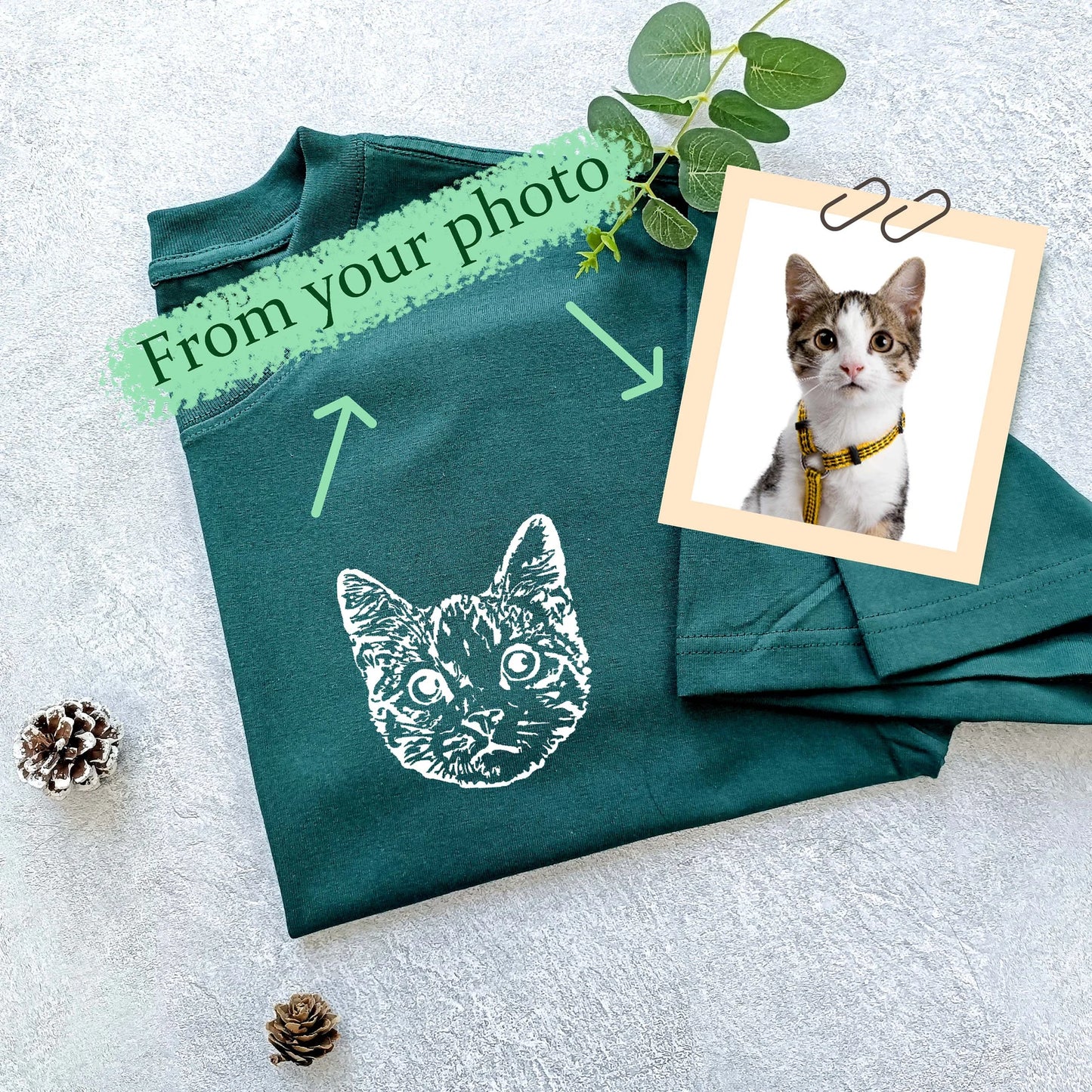 New Arrival! 印刷します 写真オーダーメイドTシャツ 愛犬・愛猫ペット - Fallook