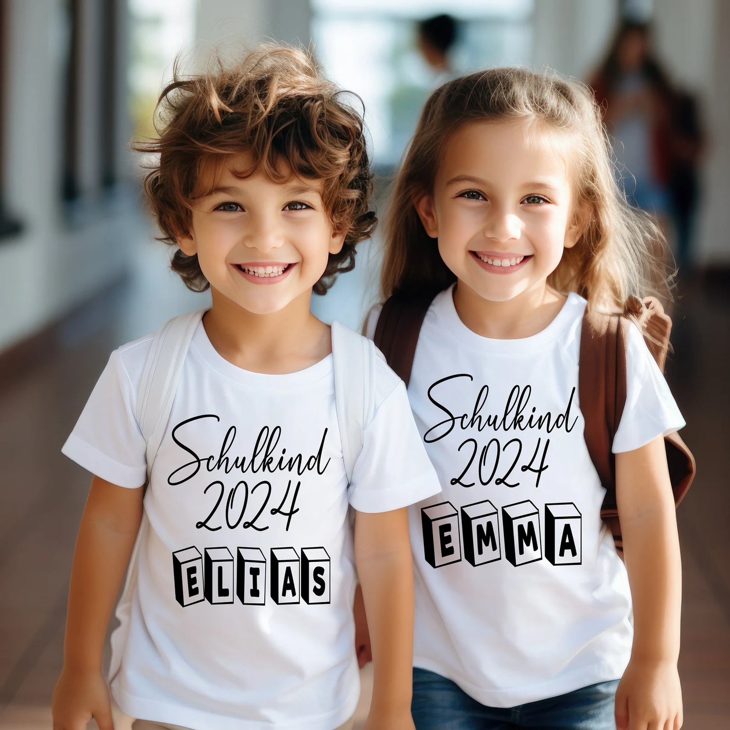 パーソナライズされたTシャツスクールチャイルド2024 入園祝し Schulkind - Fallook