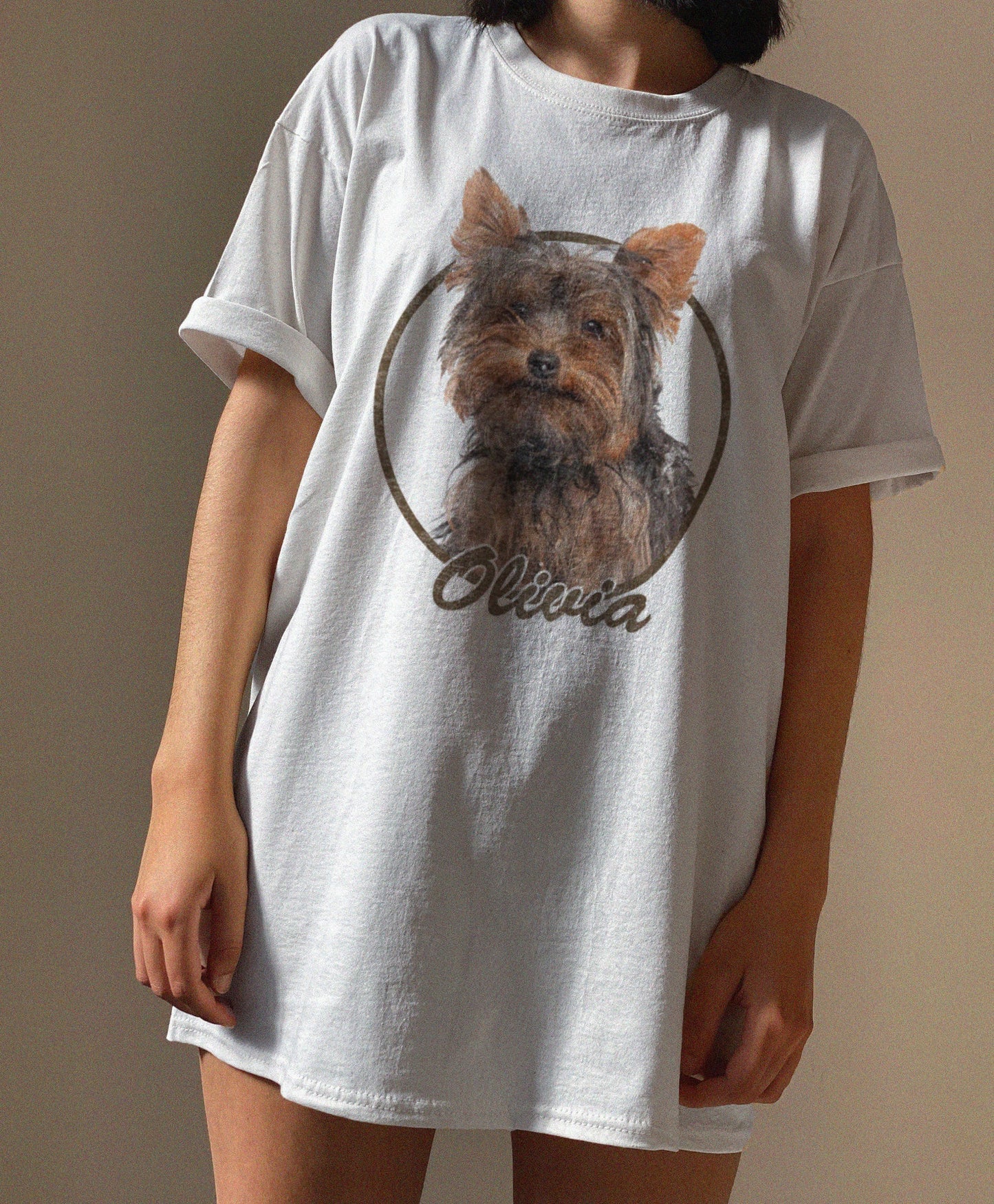 犬/猫/ペット/子供の写真 アバター を入れたカスタマイズされた Tシャツ Oversize!たくさんの色 - Fallook