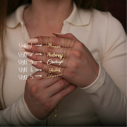 【オーダーメイド】女性用ネックレス - 名前・メッセージ刻印可能