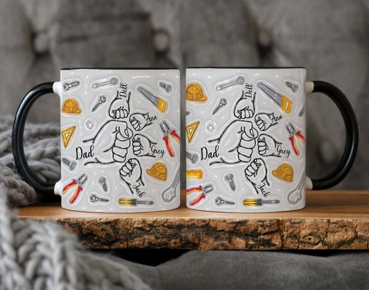 子供たちの手を握るパーソナライズされたお父さんマグツール - Fallook